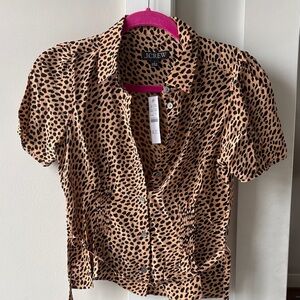 J.Crew Leopard Print Blouse in Tan and Black